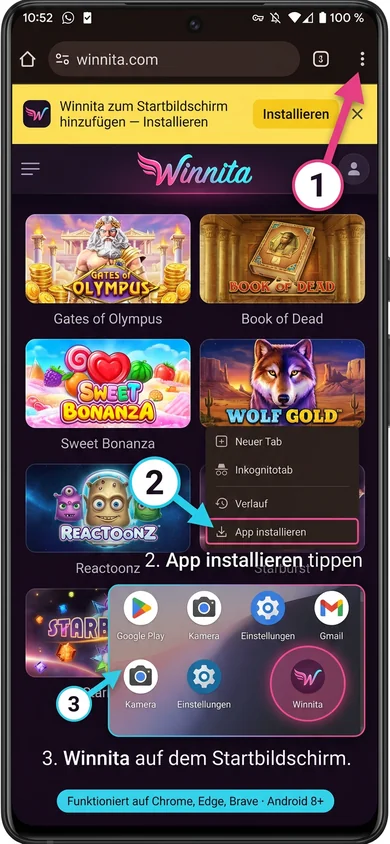 Winnita auf Android installieren – Winnita